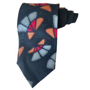 Robert Daskal Gloria Chah Mens Tie HandPainted Silk USA Paisley Silhouette 57"